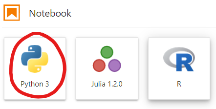 Selecting New -> Python 3